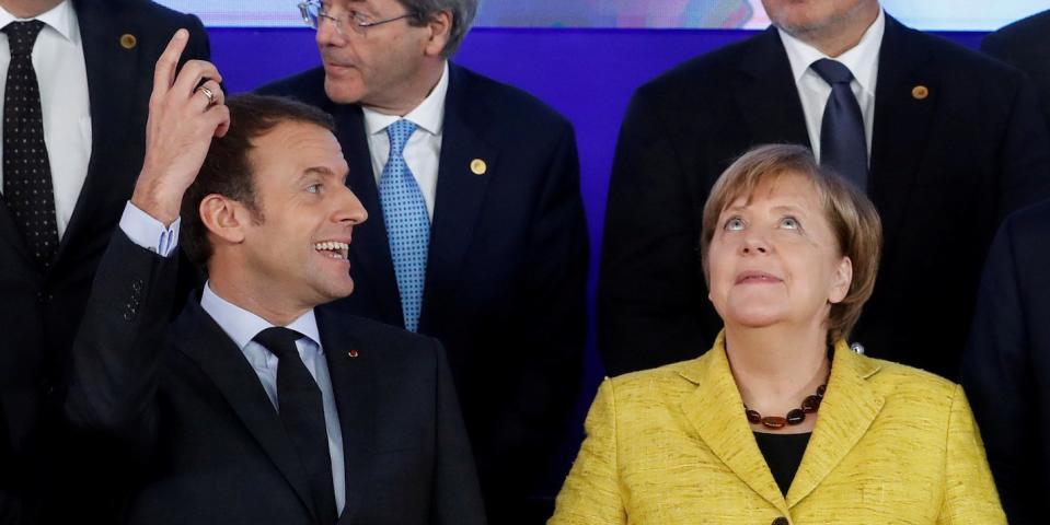 Emmanuel Macron and Angela Merkel