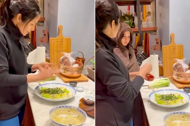 <p>Padma Lakshmi/TikTok</p> Padma Lakshmi shared a cooking video on TikTok with her daughter Krishna.