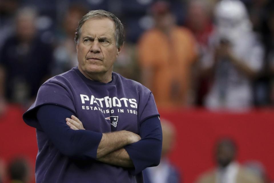 Bill Belichick has a lot of ground to gain in the second half. (AP)