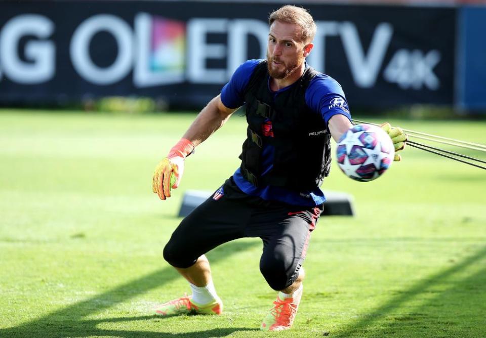 Jan Oblak during Atlético training.