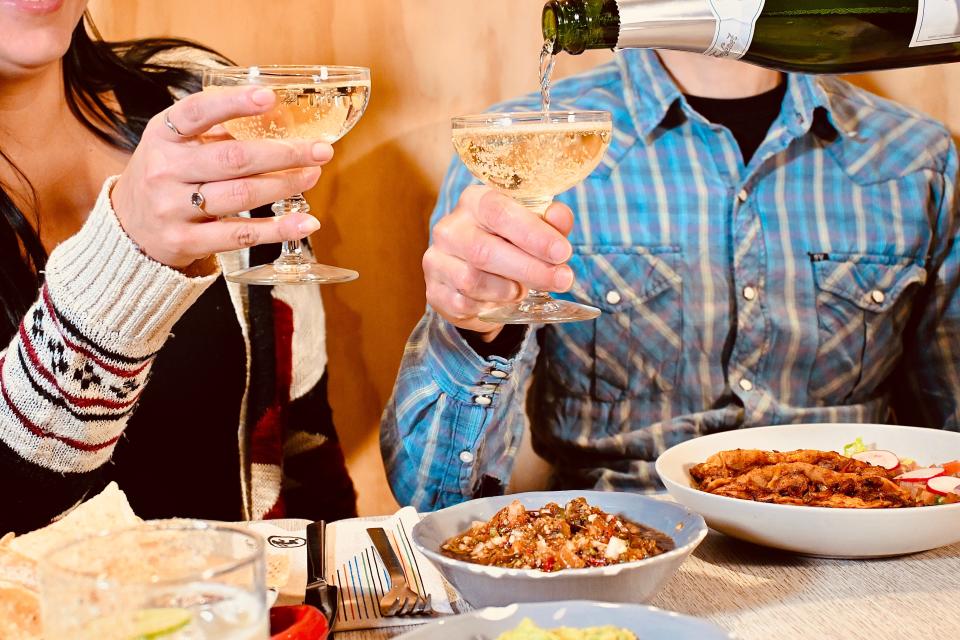 Champagne and bites available for Valentine's Day at Barrio Costero in Asbury Park.