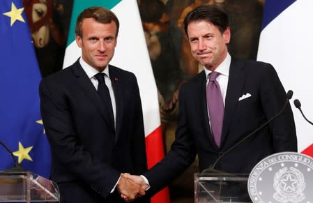 French President Macron and Italian PM Conte meet in Rome