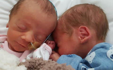 Logan and Polly 'were both over 3lbs, breathing well and they looked healthy' - Credit:  Charlotte Graham