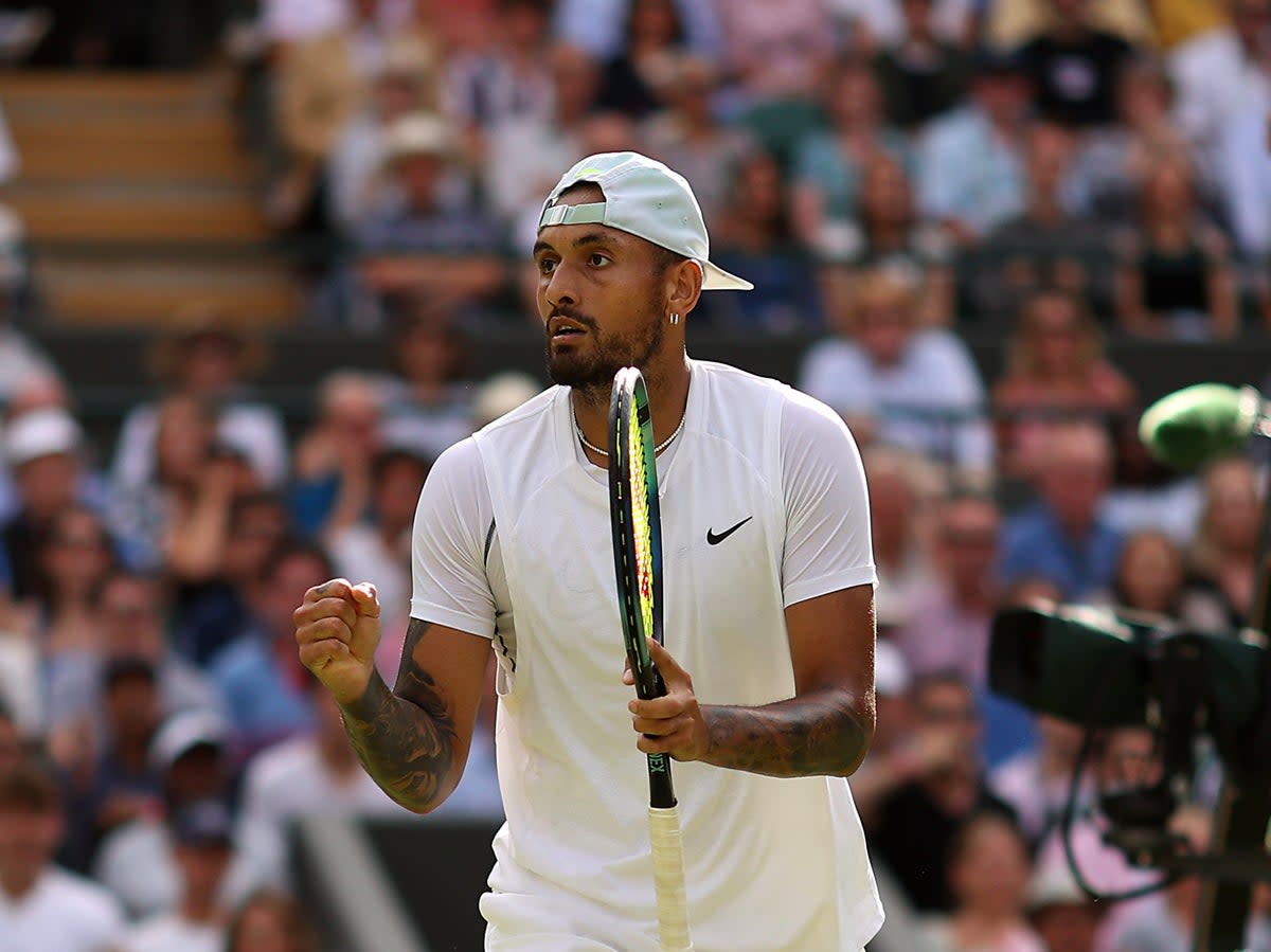 Nick Kyrgios celebrates his victory (Getty Images)