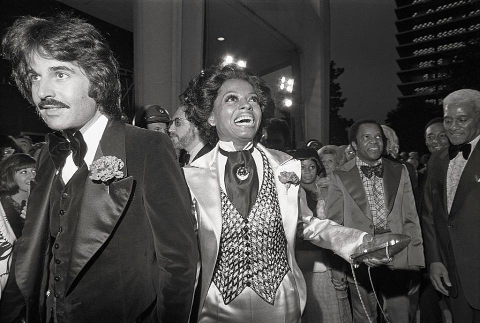 <p>Diana Ross attended the Academy Awards in 1973 as a nominee for Best Actress for her role in <em>Lady Sings the Blues</em>, but Liza Minnelli won the category for her role in <em>Cabaret. </em>Here, Ross and her husband, Robert Ellis Silberstein, arrive at the awards show. </p>