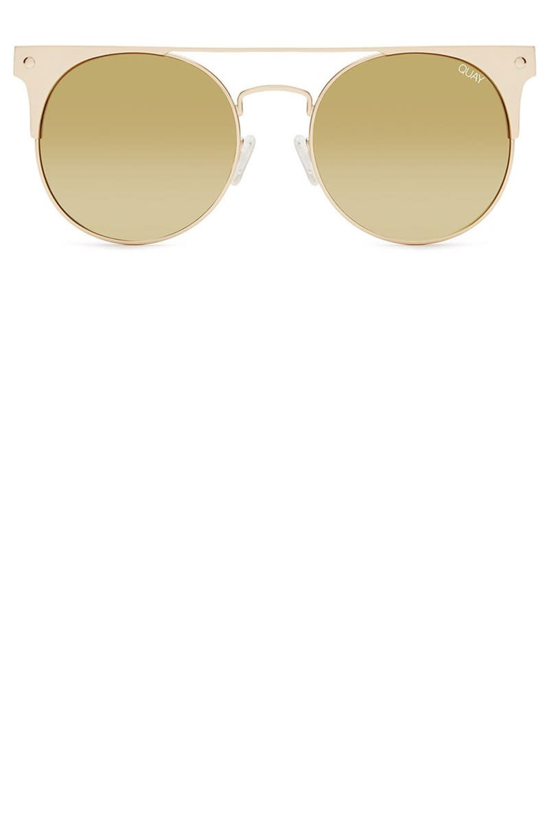 <p><strong>Quay</strong> sunglasses, $39, <span>quayaustralia.com</span>.</p><p><a rel="nofollow noopener" href="http://www.quayaustralia.com/collections/all/products/the-in-crowd" target="_blank" data-ylk="slk:SHOP;elm:context_link;itc:0;sec:content-canvas" class="link ">SHOP</a><br></p>