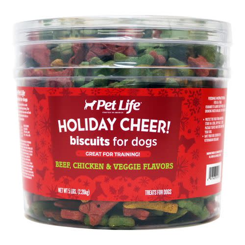 <p>Get the dog in on the action with this tub of treats. The beef, chicken, and veggie flavors will be so satisfying for them, they won't try to go for the human food on the table. </p>