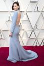 <p>Charlize Theron stepped out in a <a href="https://www.harpersbazaar.com/beauty/hair/a26501330/charlize-theron-oscars-2019/" rel="nofollow noopener" target="_blank" data-ylk="slk:freshly chopped dark bob;elm:context_link;itc:0" class="link ">freshly chopped dark bob</a> and a backless, dusty blue long-sleeved Dior gown. She accessorized the look with BVLGARI’s Serpenti collection, including a white gold double necklace with a matching bracelet, and a diamond necklace of over 75 carats. Bling, bling.</p>