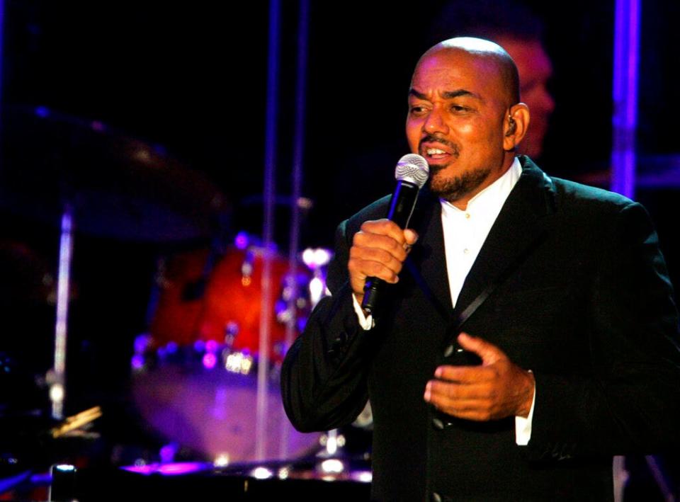 FILE - In this July 28, 2007, file photo, James Ingram performs during the Grammy Foundation's "Starry Night Benefit Honoring Quincy Jones" held at UCLA Tennis Center in Los Angeles. Ingram was a Grammy-winning singer who launched multiple hits on the R&B and pop charts and earned two Oscar nominations for his songwriting. (AP Photo/Stefano Paltera, File)
