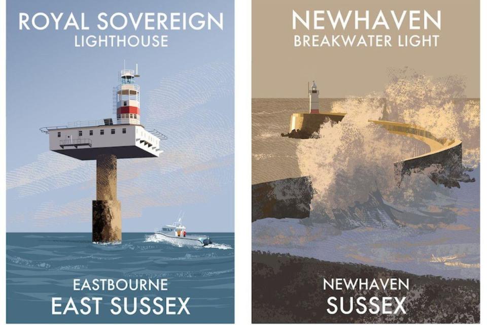 Sussex lighthouses have been illustrated as part of a new book by Roger O’Reilly <i>(Image: Roger O'Reilly)</i>