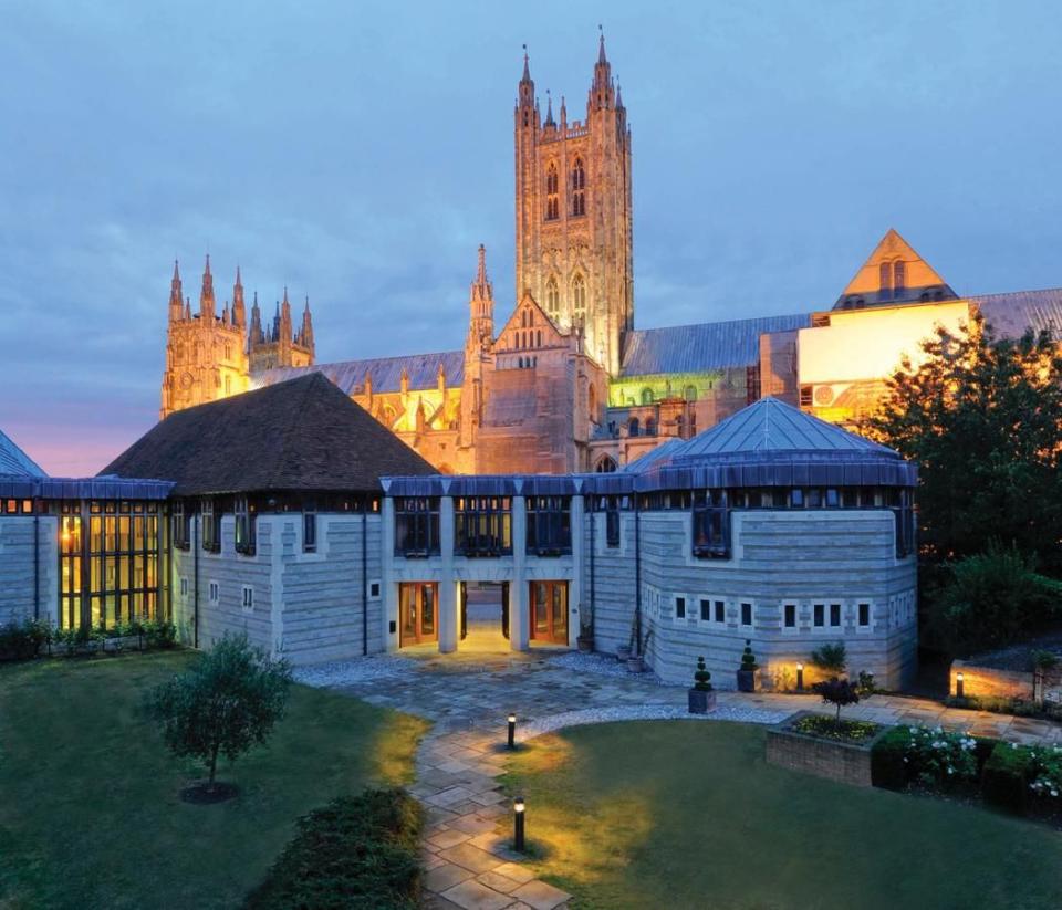 <p>A stylish lodge in the grounds of one of the UK's most impressive cathedrals, you say? Romance certainly isn't dead.</p><p>The Canterbury Cathedral Precincts are a UNESCO World Heritage Site, being home to the oldest church in the English-speaking world as well as the Cathedral itself and St Augustine's Abbey ruins.</p><p>Enjoy a glass of fizz in the pretty gardens, wake up to views of the Cathedral from your bedroom, and discover the extensive library.</p><p>While you feel like you're in an oasis of calm, buzzing Canterbury and its array of restaurants are just a walk away. A romantic city break with a difference.</p><p><a class="link " href="https://www.canterburycathedrallodge.org/hotel-accommodation-in-canterbury/" rel="nofollow noopener" target="_blank" data-ylk="slk:READ OUR REVIEW AND BOOK;elm:context_link;itc:0;sec:content-canvas">READ OUR REVIEW AND BOOK</a></p><p><a class="link " href="https://www.booking.com/hotel/gb/canterbury-cathedral-lodge.en-gb.html?aid=2070929&label=romantic-hotels-kent" rel="nofollow noopener" target="_blank" data-ylk="slk:BOOK NOW;elm:context_link;itc:0;sec:content-canvas">BOOK NOW</a></p>