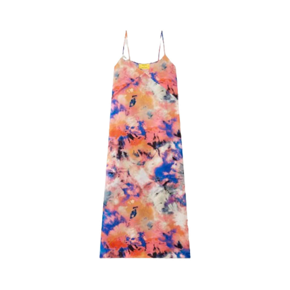 Satin Tie-Dye Dress on white background