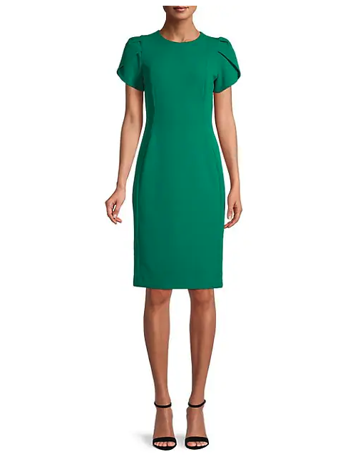 Calvin Klein Pleated-Sleeve Sheath Dress. Image via The Bay.