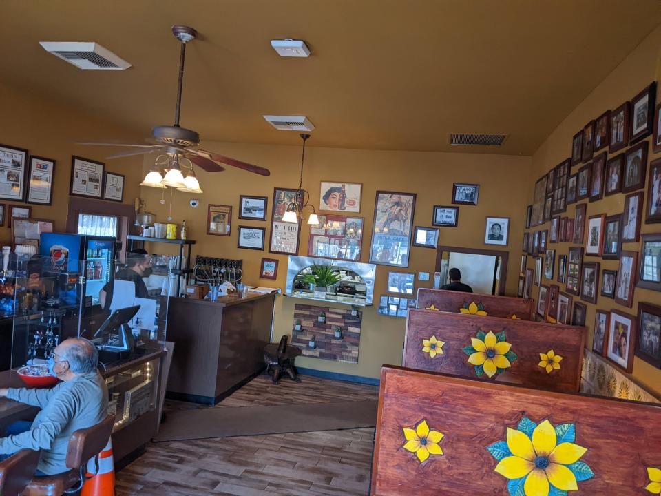 A photo of the inside bar area of Mitla Cafe, an 85-year-old restaurant that inspired the creation of Taco Bell.