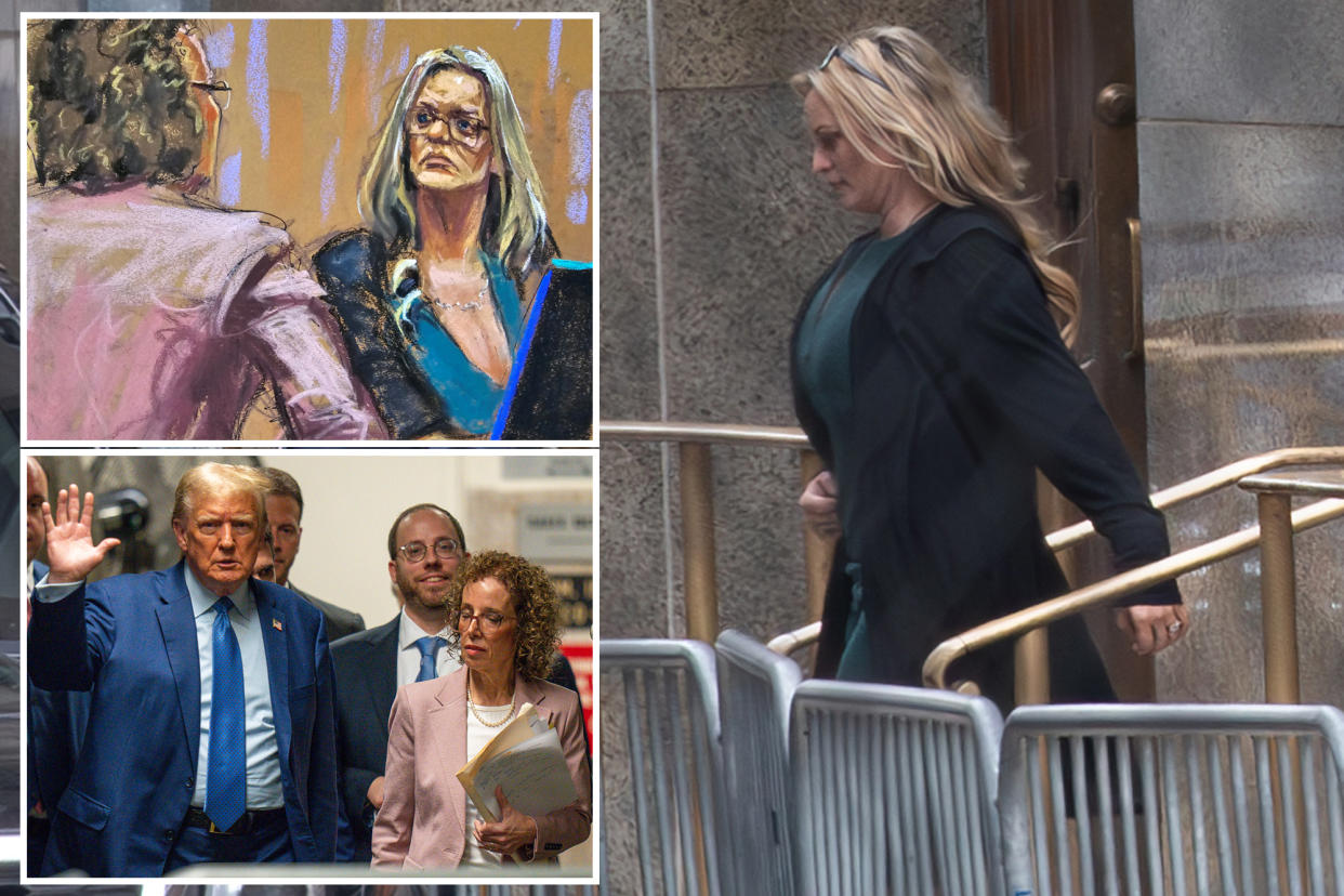Stormy Daniels leaving court after testifying in the Trump trial, thursday. nyostinhouse