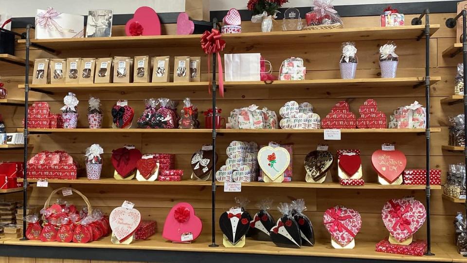 Dorothy Cox Chocolates, 100 Griffin St., Fall River, has heart-shaped boxes ready for Valentine's Day.