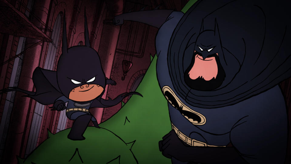 Damian and Bruce Wayne in Merry Little Batman