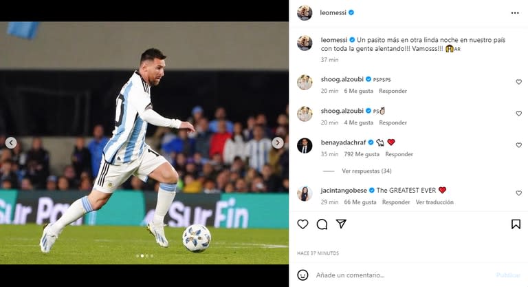 Lionel Messi's post after the win 