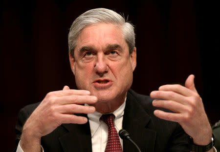 FILE PHOTO - Then FBI Director Robert Mueller testifies at a Senate Intelligence Committee hearing on Capitol Hill in Washington, DC, U.S. on February 16, 2011. REUTERS/Jason Reed/File Photo