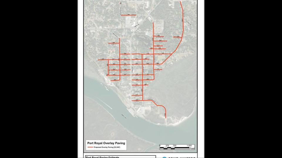 The areas indicated on the map indicate the beginning phases of overlay project in Port Royal.