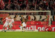 Football Soccer - Borussia Dortmund v Cologne - German Bundesliga - RheinEnergie Stadion , Cologne, 19/12/15 Cologne's Anthony Modeste celebrates after he scored the second goal against Borussia Dortmund. REUTERS/Ina Fassbender