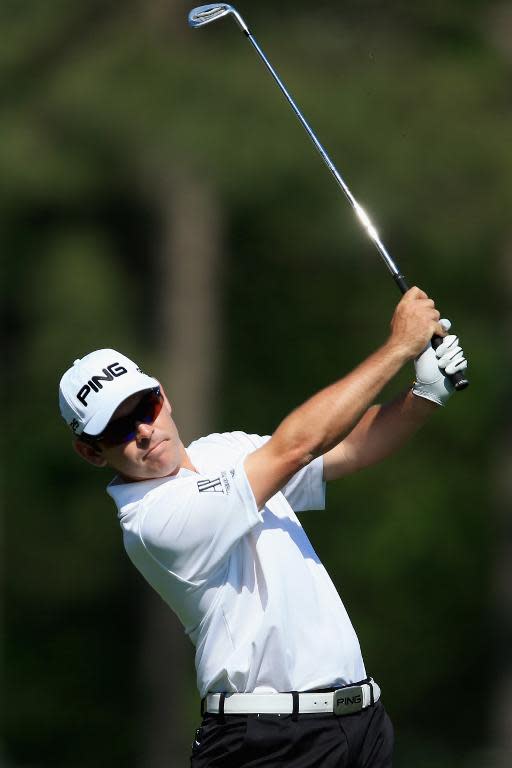 Louis Oosthuizen during the third round of the Masters at Augusta National on April 12, 2014