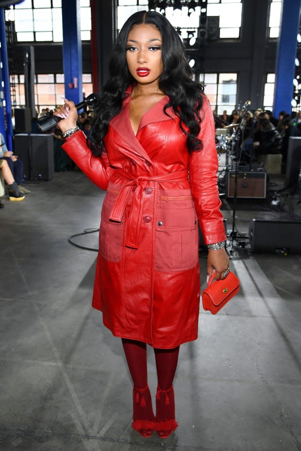 <p>Megan Thee Stallion at Coach's Fall 2020 show. Photo: Dimitrios Kambouris/Getty Images</p>