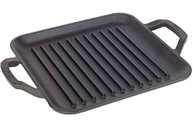 Backcountry Iron 12 Inch Square Grill Pan Large Pre-Seasoned Cast Iron