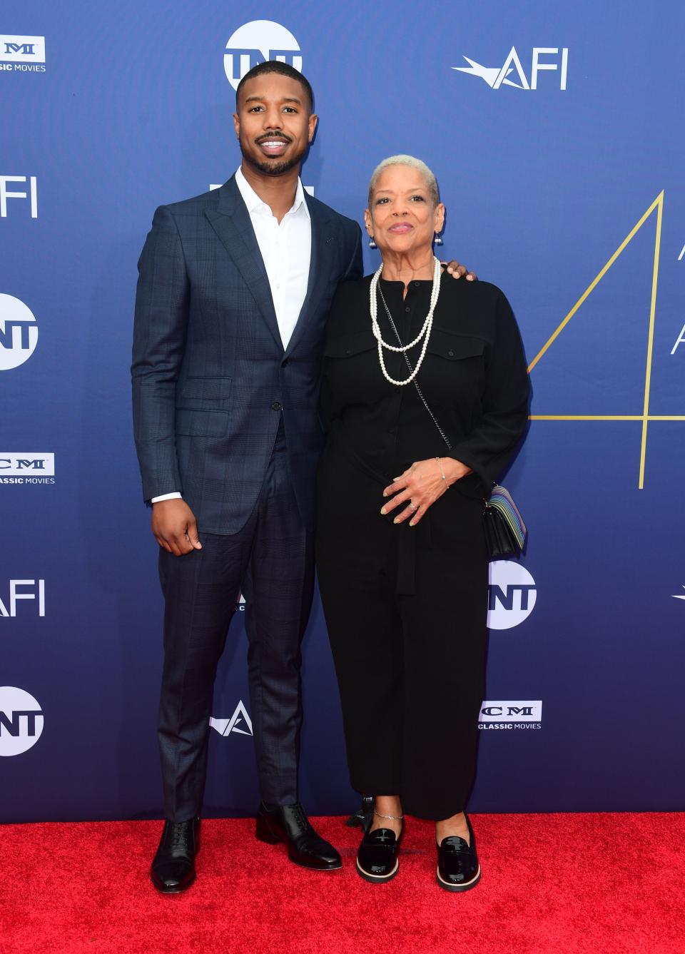 Michael B. Jordan et sa mère Donna lors des American Film Institute de 2019