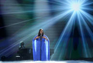 Mickey Guyton performs at the 56th annual Academy of Country Music Awards on Friday, April 16, 2021, at the Grand Ole Opry in Nashville, Tenn. The awards show airs on April 18 with both live and prerecorded segments. (AP Photo/Mark Humphrey)