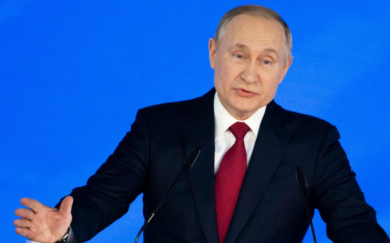 Mr Putin announced changes to the constitution in his annual state of the nation address on Wednesday - AP