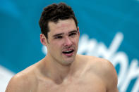 Christian Sprenger of Australia reacts after winning the silver in the Men's 100m Breastsroke final on Day 2 of the London 2012 Olympic Games at the Aquatics Centre on July 29, 2012 in London, England. (Photo by Adam Pretty/Getty Images)