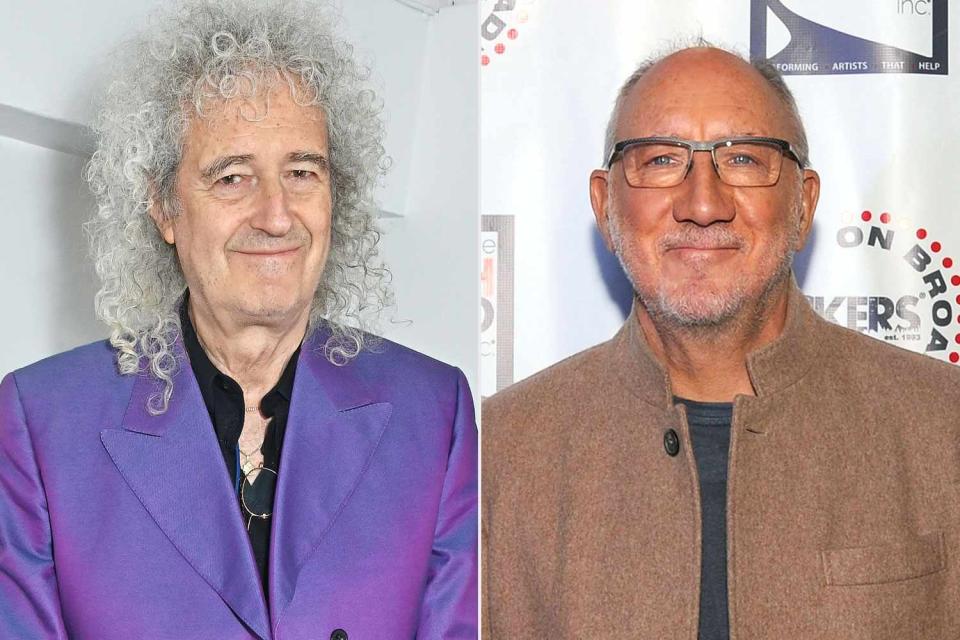 <p>Dave Benett/Getty, Bobby Bank/Getty </p> Brian May in June 2023; Pete Townshend in November 2018