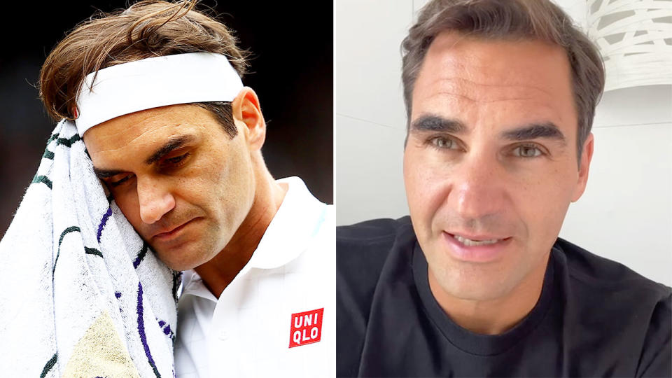 Seen here, Roger Federer has provided fans with a fresh update on his latest injury battle.