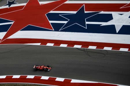 Oct 21, 2017; Austin, TX, USA; Ferrari driver Sebastian Vettel (5) of Germany during practice for the United States Grand Prix at Circuit of the Americas. Mandatory Credit: Jerome Miron-USA TODAY Sports