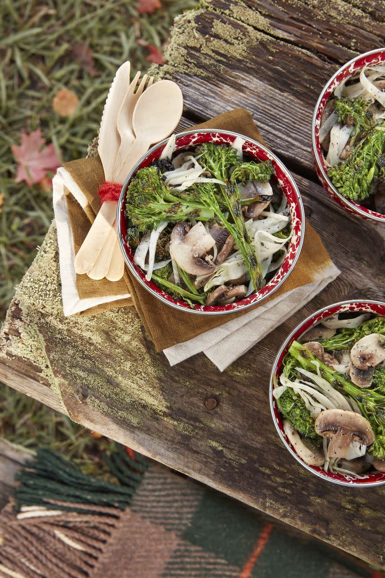 Marinated Mushroom-and-Charred Broccolini Salad