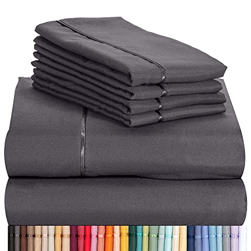 LuxClub 6 PC Sheet Set Bamboo Sheets Deep Pockets 18