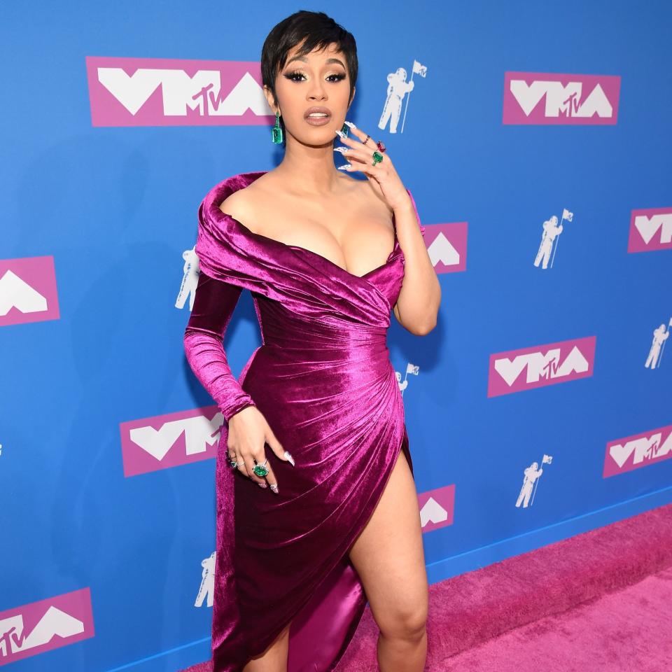 Cardi B’s custom Nicolas Jebran gown proves once and for all that early motherhood can be very sexy.