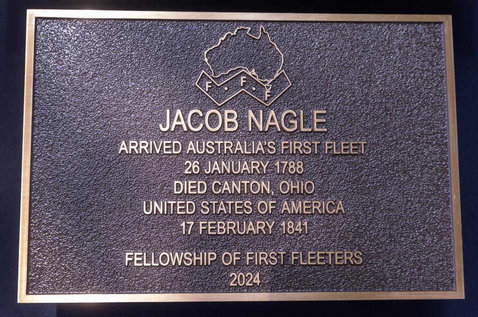 A historic marker was presented Saturday in honor of Jacob Nagle, a Revolutionary War-era sailor who went on to work for the Stark County Clerk of Courts and Recorder's Office in the 1830s.