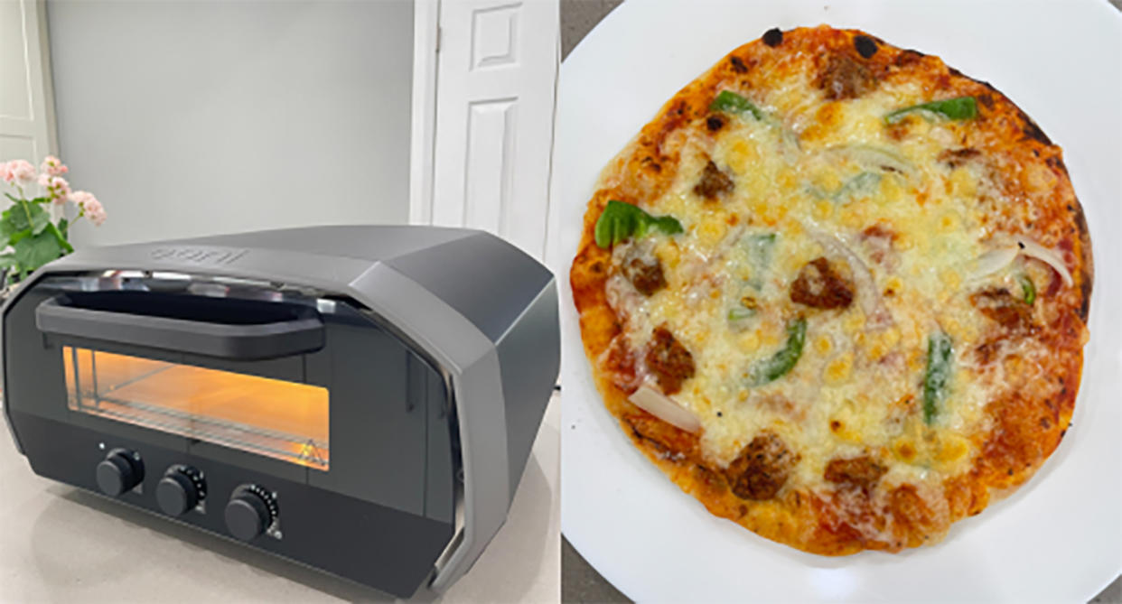 I tried the Ooni Volt 12 electric pizza oven and it made this pizza in 1 minute.