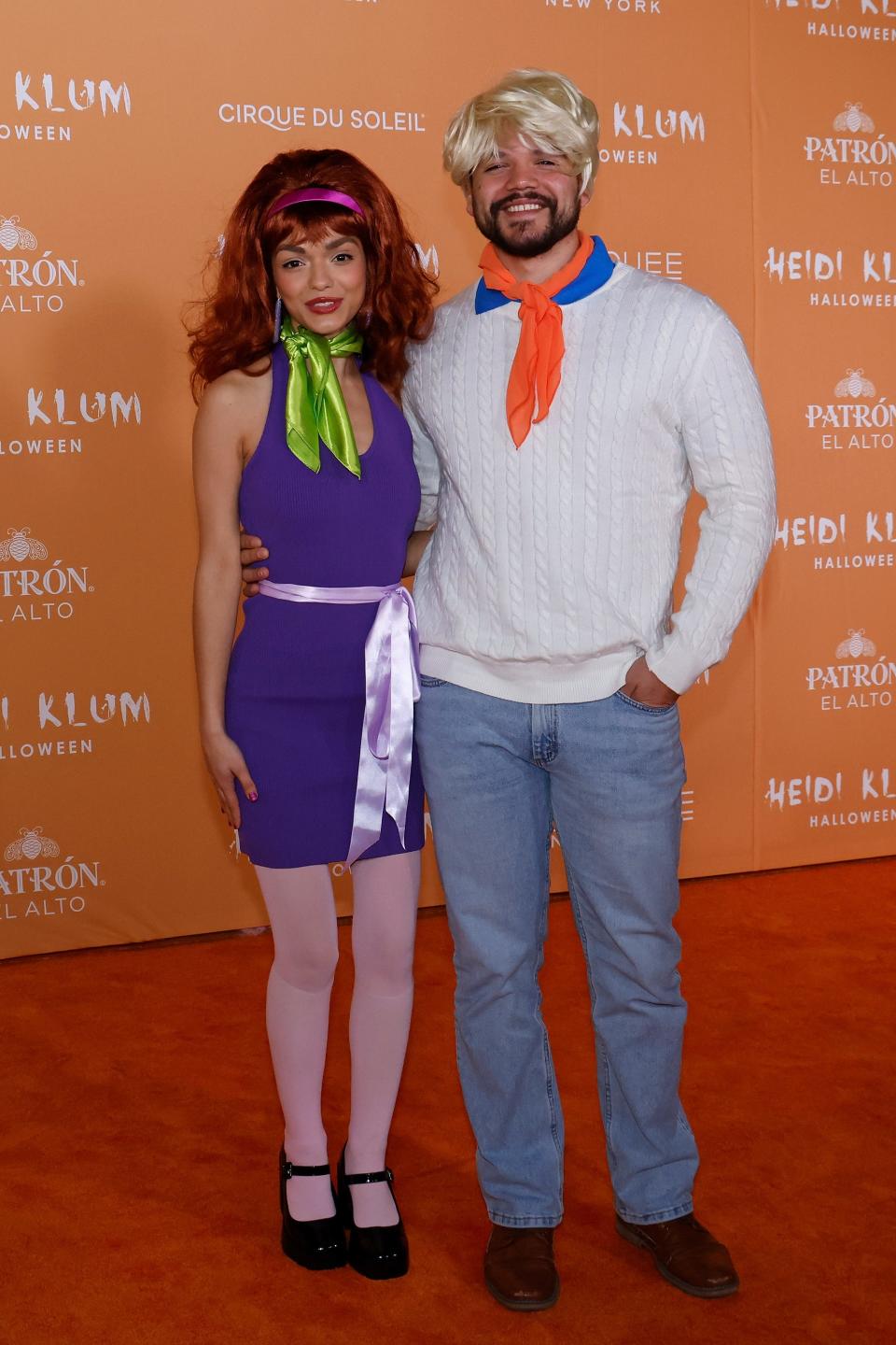 Rachel Zegler and Josh Rivera attend the 2023 Heidi Klum Hallowe'en Party.