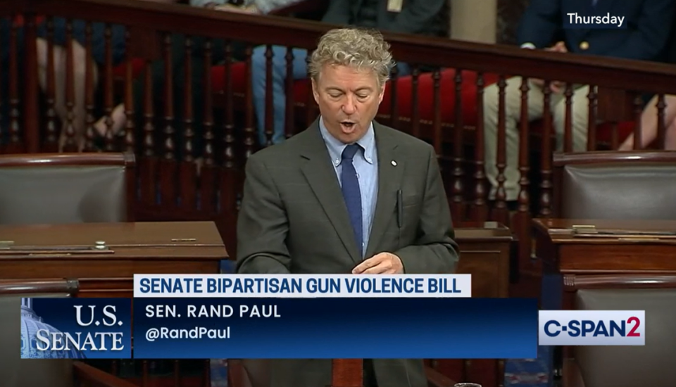 U.S. Sen. Rand Paul, R-Ky., speaks in opposition to the Bipartisan Safer Communities Act of 2022.