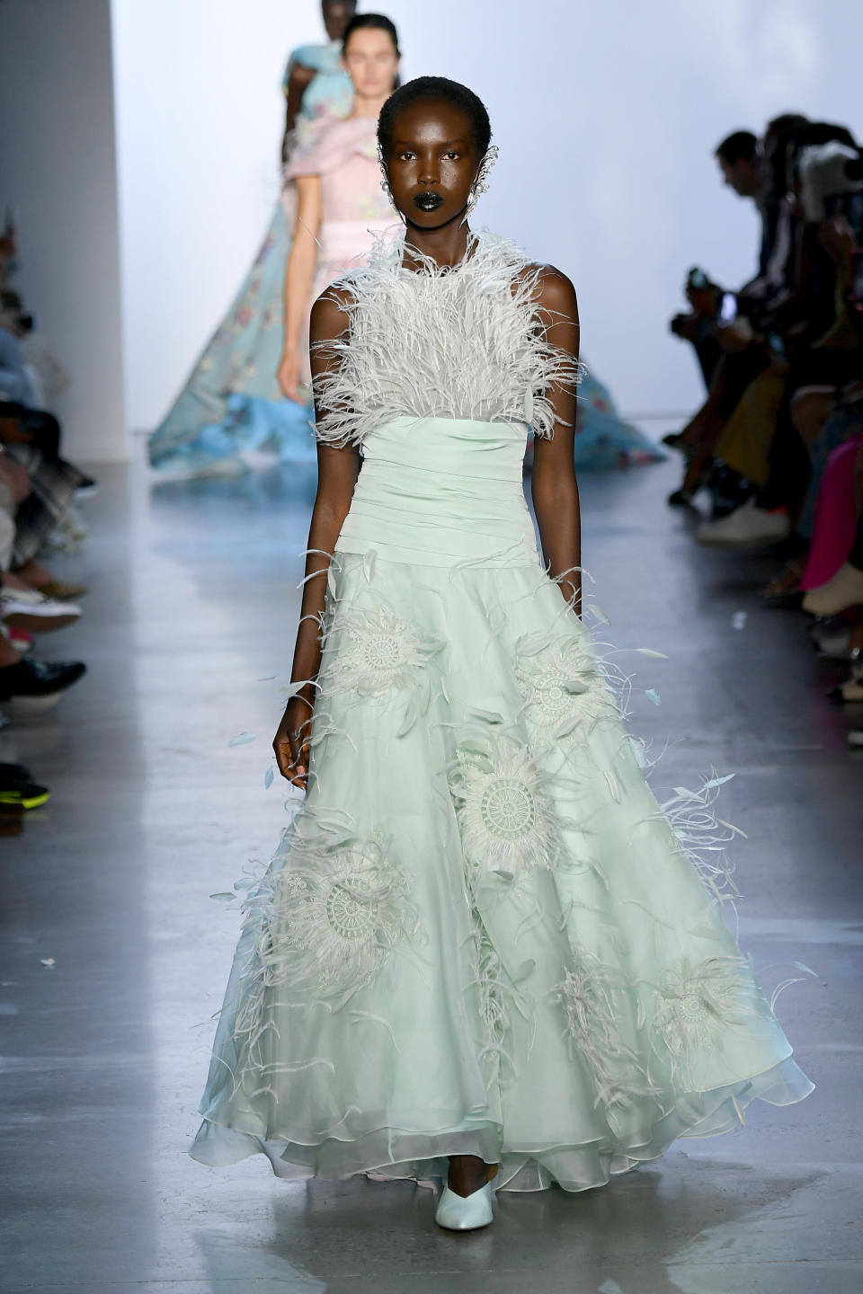 A model walks the runway for Prabal Gurung during New York Fashion Week on Sept. 8.&nbsp;