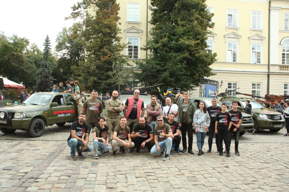 Half of the people working on Car4Ukraine gather in September to celebrate 100 refitted cars.