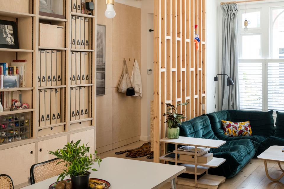 The awesome built-ins and smart designation of space in this one-bedroom apartment caught our eye.