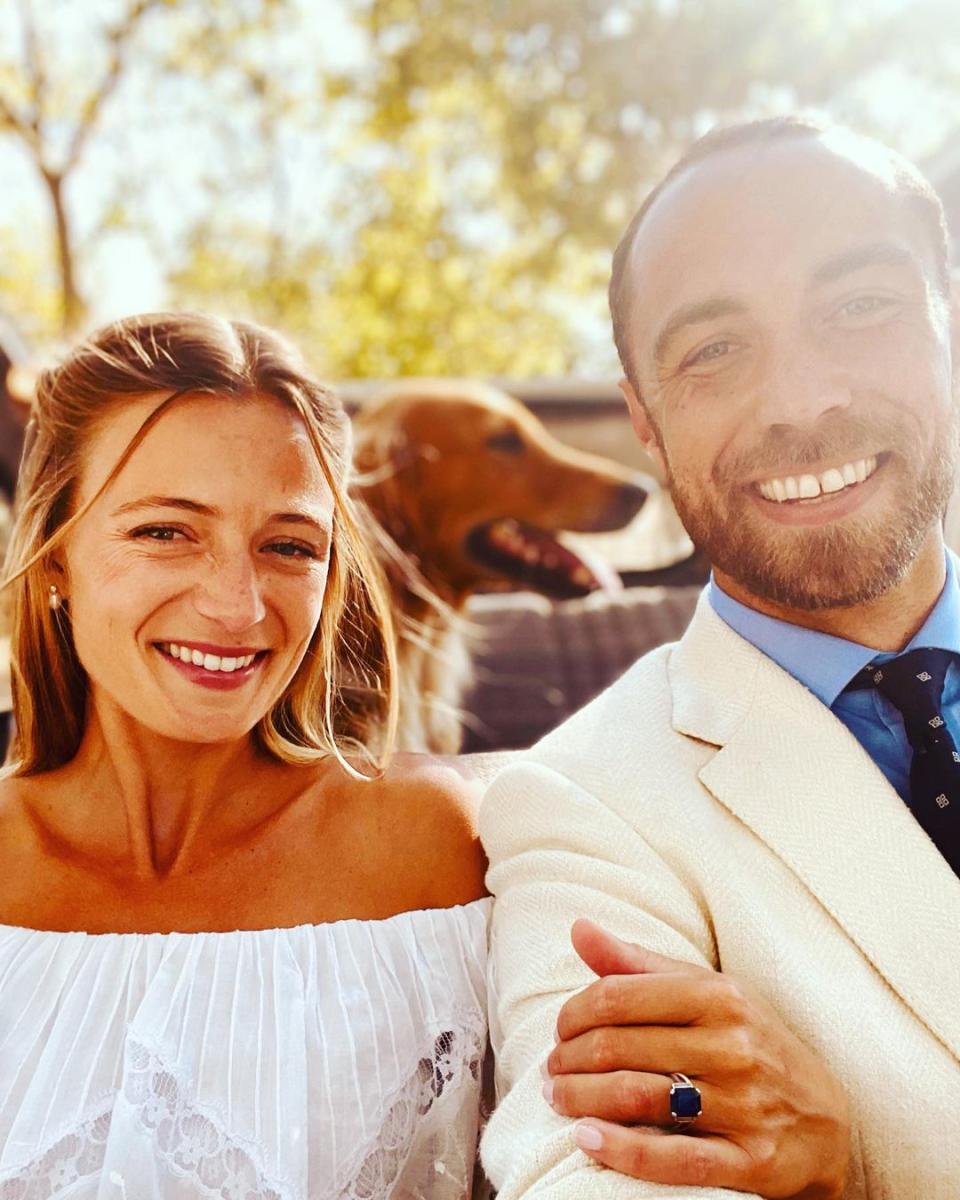 James Middleton and Alizée Thevenet on their wedding day in France