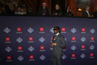 LSU wide receiver Malik Nabers poses on the red carpet ahead of the first round of the NFL football draft, Thursday, April 25, 2024, in Detroit. (AP Photo/Carlos Osorio)