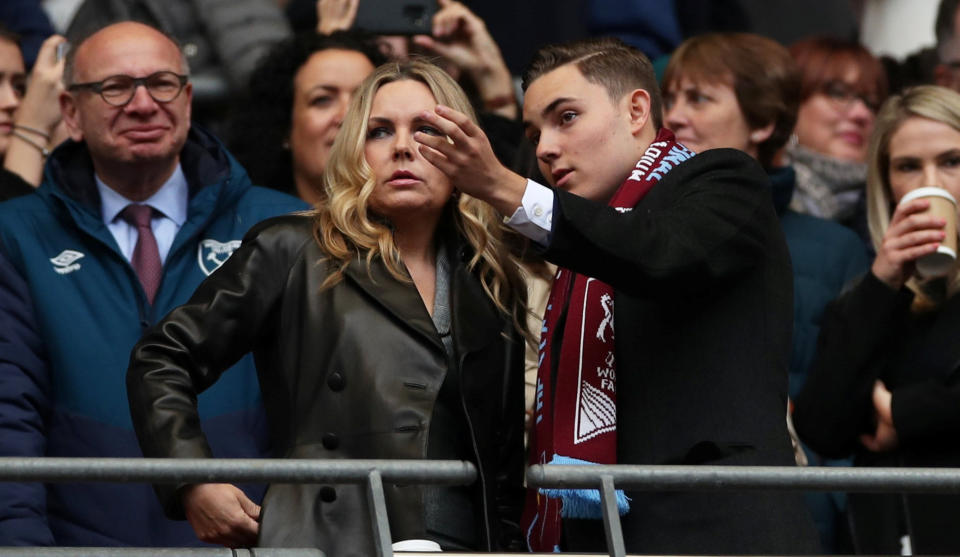 West Ham United Women managing director Jack Sullivan with his mother, Eve Vorley before last season's Women's FA Cup final at Wembley