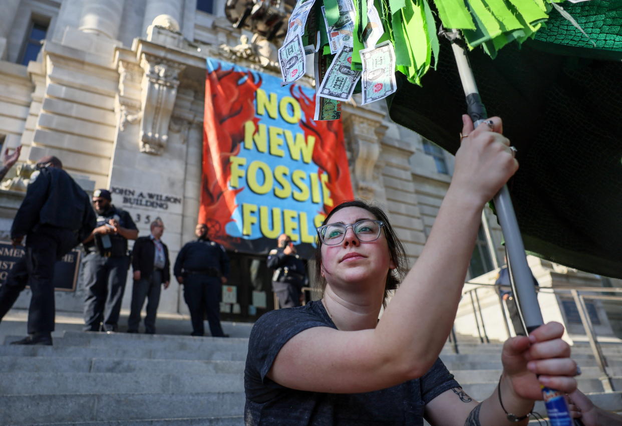 Madeline Baynard, an activist from the climate group Extinction Rebellion