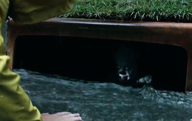 Poor little Georgie met Pennywise in a drain. Source: Warner Bros.